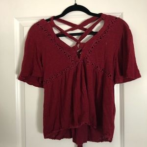 Red coco and jamieson blouse